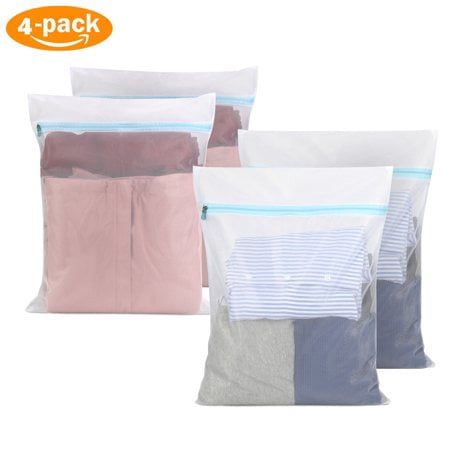 Magicfly 4pcs Zippered Mesh Laundry Bag, Breathable Washer Bags for Lingerie Delicates Wash for Home & (Best Travel Wash Bag)