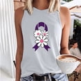 thumbnail image 2 of IROINNID Discount Breast Cancer Tank for Women Breast Cancer Awareness Loose Sleeveless Printed Ladies Round Neck Blouses Tops T-Shirt,White, 2 of 5