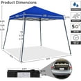thumbnail image 2 of RONG-3 Instant Canopy Tent, 10x10 Slant Leg Easy Outdoor Pop up Canopy, Folding Portable Gazebo Instant Shelter Tent with Backpack for Garden/Camping/Party, 10x10 Base 8x8 Top，Blue, 2 of 9