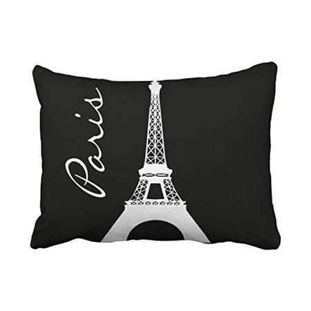 Le Sofa Paris WinHome Decorative Black and White Tower Paris Throw Pillow Covers Printed Cushion Cases for Sofa Bed Pillow Decorative Size 20x30 inches Two Side ()