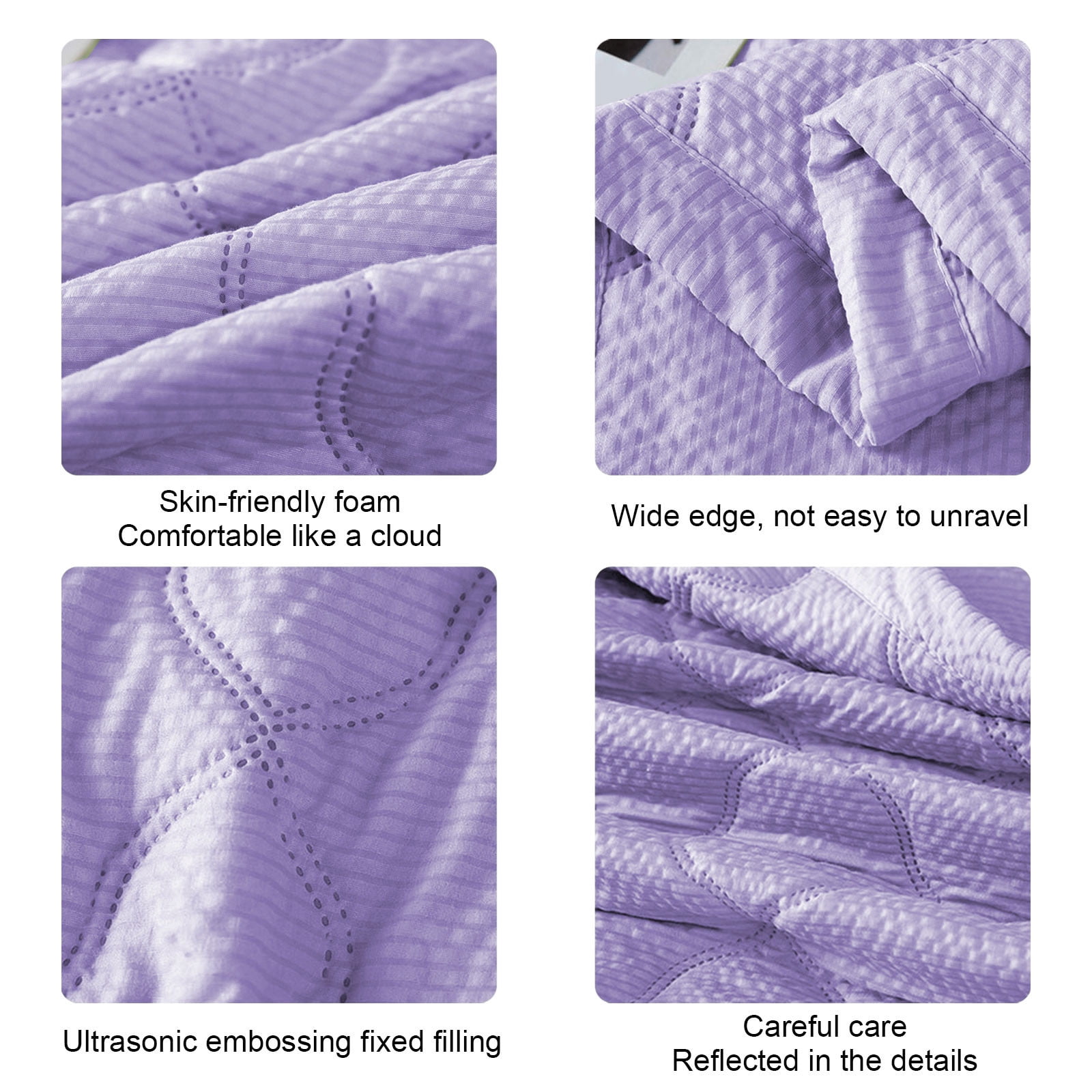 Hiroekza Quilts For Full Bed, Full Size Quilt, Ultra Soft Cotton Quilt for Spring Summer, Washable Solid Color Quilt for Home Dormitory