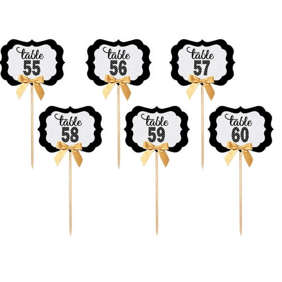 Table Numbers 55-60 Table Decoration Party Centerpiece Picks