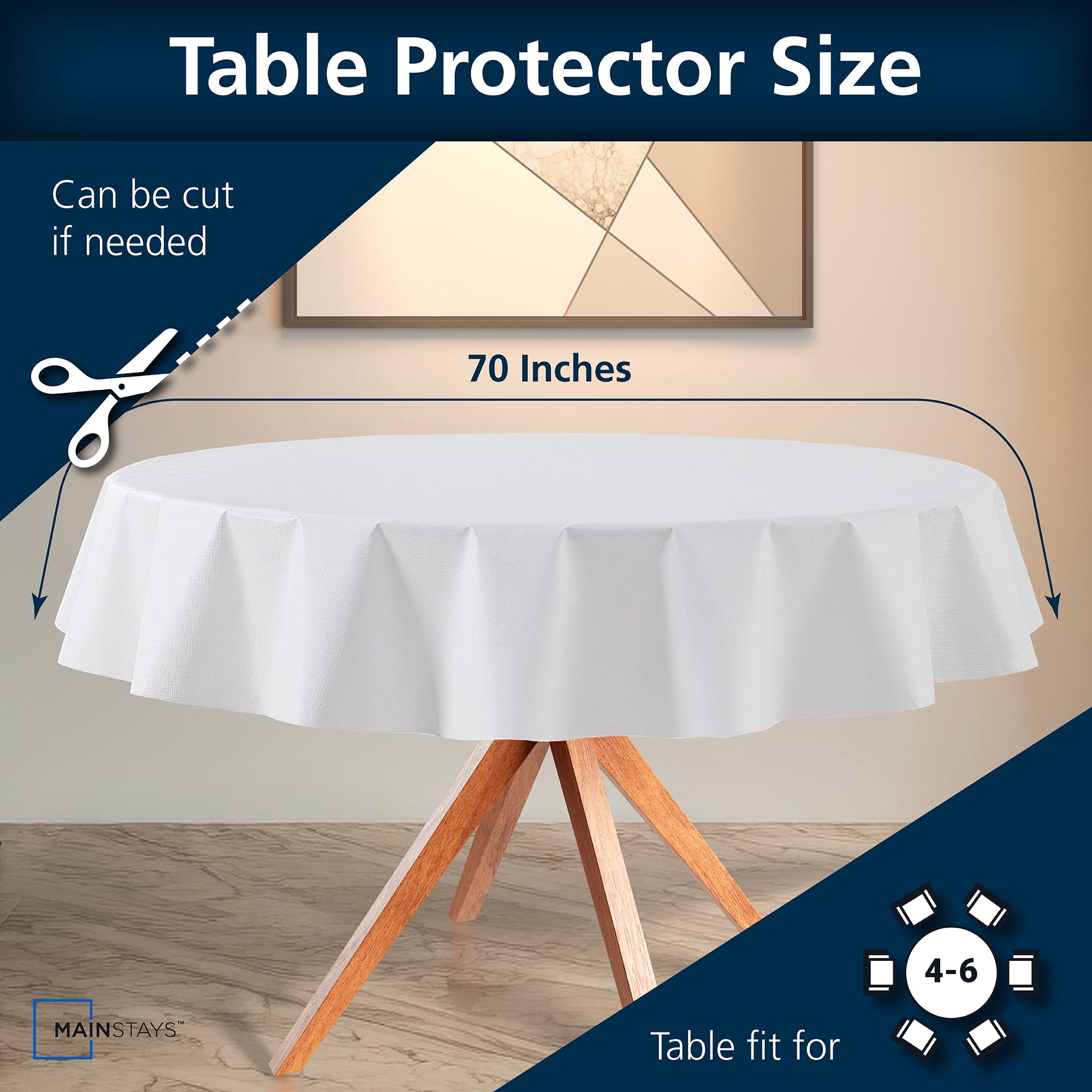 Mainstays White Table Pad 70" Round