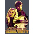 thumbnail image 2 of Women's Star Wars: The Book of Boba Fett R2-D2, Skywalker, Tano Old Friends  Racerback Tank Top Navy Blue Heather Medium, 2 of 4