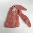 thumbnail image 4 of D-GROEE Long Rabbit Ears Beanie Hats Thickened Knitted Bunny Ears Cap Cute Plush Winter Hat for Women Girls, 4 of 8