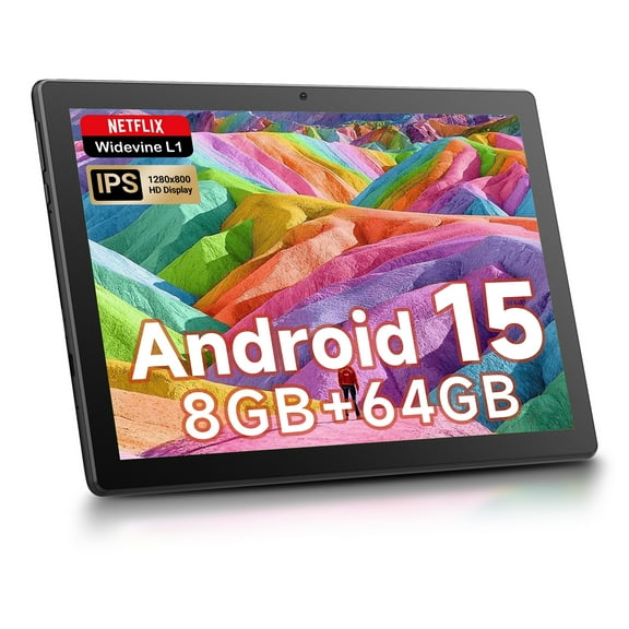 10.1 Inch Tablet Android 15,10.1" IPS HD Display,6000mAh Battery,8GB RAM 64GB 256GB Expandable Storage,Dual Camera,WiFi,BT 5.0