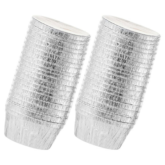 40 Pcs Bozai Cake Tin Foil Cup Paper Cups Cupcake Baking Cups Cake Packaging Mini Muffins Pudding Liner Egg Tart Cups