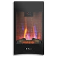 thumbnail image 2 of TURBRO in-Flames 28 Inch Vertical Wall Mounted Electric Fireplace - Realistic Wood Log, Adjustable Flame Effects, Thermostat, Timer, and Remote - Black, INF28-WU, 2 of 8