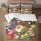 thumbnail image 1 of Juego de edredón navideño Kirby Star Comfort Twin para niños y adultos, juego de 3 piezas con estampado de dibujos animados, tamaño King, funda de almohada y sábana, 1 of 6