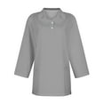 thumbnail image 4 of KDDYLITQ Women'S Polo Shirts 3/4 Sleeve Loose Wicking Summer Shirts Breathable Collared Vintage Tees Gray M, 4 of 4