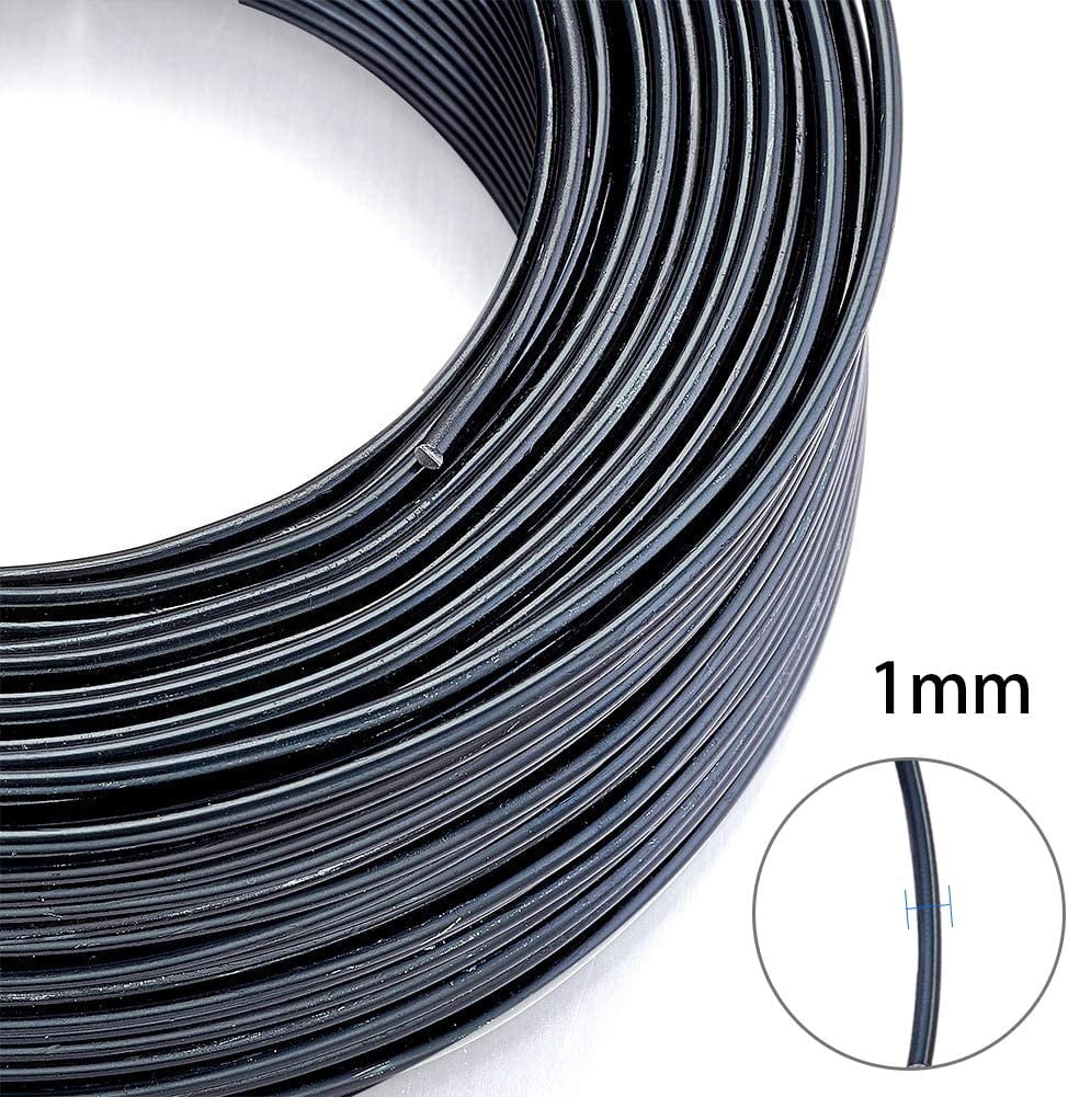 Black 650 Feet Aluminum Wire 12 18 Gauge Bendable Metal Craft Wire 1mm Flexible Sculpting Beading Wire for DIY Wrapped Jewelry Manual Arts Making Rainbow Projects