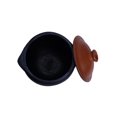 thumbnail image 3 of Clay Handi With Lid For Cooking - Black, 2 Liters | Earthen Pots With Lid, 3 of 4
