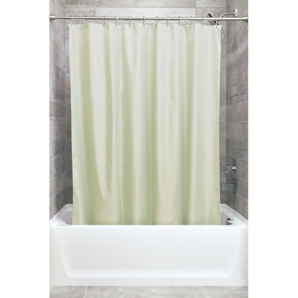 iDesign Celery Green Poly Shower Curtain Liners, 72" X 72", Set of 2