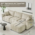 thumbnail image 3 of Wiilayok Chenille Modular Cloud Sofa,110" L Shaped Deep Seat Sofa Couch with Movable Ottoman,4 Seater Sectional Sofa for Living Room,Light Brown, 3 of 9