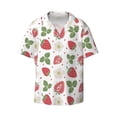 thumbnail image 4 of Salouo Strawberry Pattern Cuban Collar Shirts for Men Button-Down Shirt Men's Short Sleeve Shirts Hawaiian Shirts Casual Shirts -4X-Large, 4 of 6