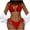 Red, variant on Swimsuits for Women Two Piece Women's Solid Color Sexy Bikini Chest Pad Swimsuit Beachwear Set