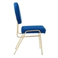 thumbnail image 3 of Side Dining Chair, Set of 2, Blue Navy Gold, Velvet, Mid Century Kitchen Cafe Bistro Hospitality Restaurant, Modern Contemporary Boutique HB34906, 3 of 12