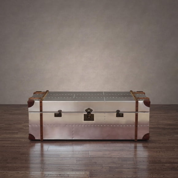 Nauticalmart Commander Aluminum Storage Trunk Coffee Table