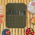 thumbnail image 1 of Soportes para cubiertos Cubiertos de lona encerada Porta cuchillos Portátil para acampar al aire libre BBQ Picnic Roll Bag FLhrweasw Nuevo, 1 of 7