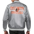 thumbnail image 2 of Men's Starter  Gray Baltimore Orioles Printed Team Logo Satin Varsity Full-Snap Jacket, 2 of 2