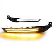 Dreamseek LED DRL Fog SE33Lamp for Mazda CX-5 CX5 2017 2018 2019 2020 2021 Double Row strip Daytime Running Light Bezel with Dynamic Sequential Turn Signal