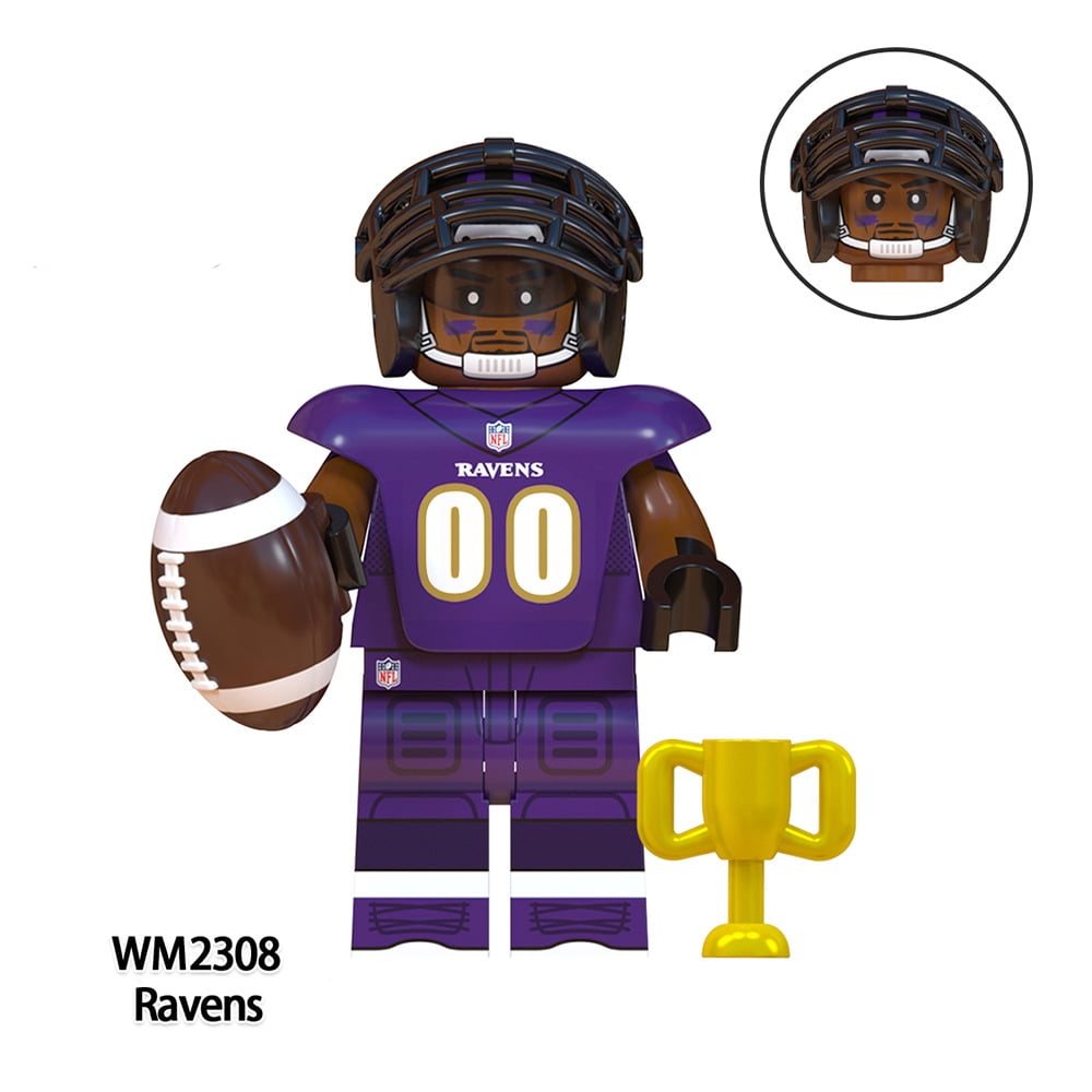 8 Pcs NFL Football Star Minifigures Building Blocks Toys, NFL Football Player Action Figures for Kids Boys Adult Collectible Christmas Birthday Gift