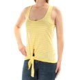 thumbnail image 3 of MAISON JULES Womens Yellow Striped Tie Sleeveless Scoop Neck Top M, 3 of 4