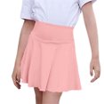 thumbnail image 2 of Nafuu Girls Skirts Solid Color Flared Hem Stretchy Waist Casual Summer Skirt For Kids Comfortable Playwear Elastic Waistband Flowy Skirts For Girls Trendy,Red,8-9 Years, 2 of 4