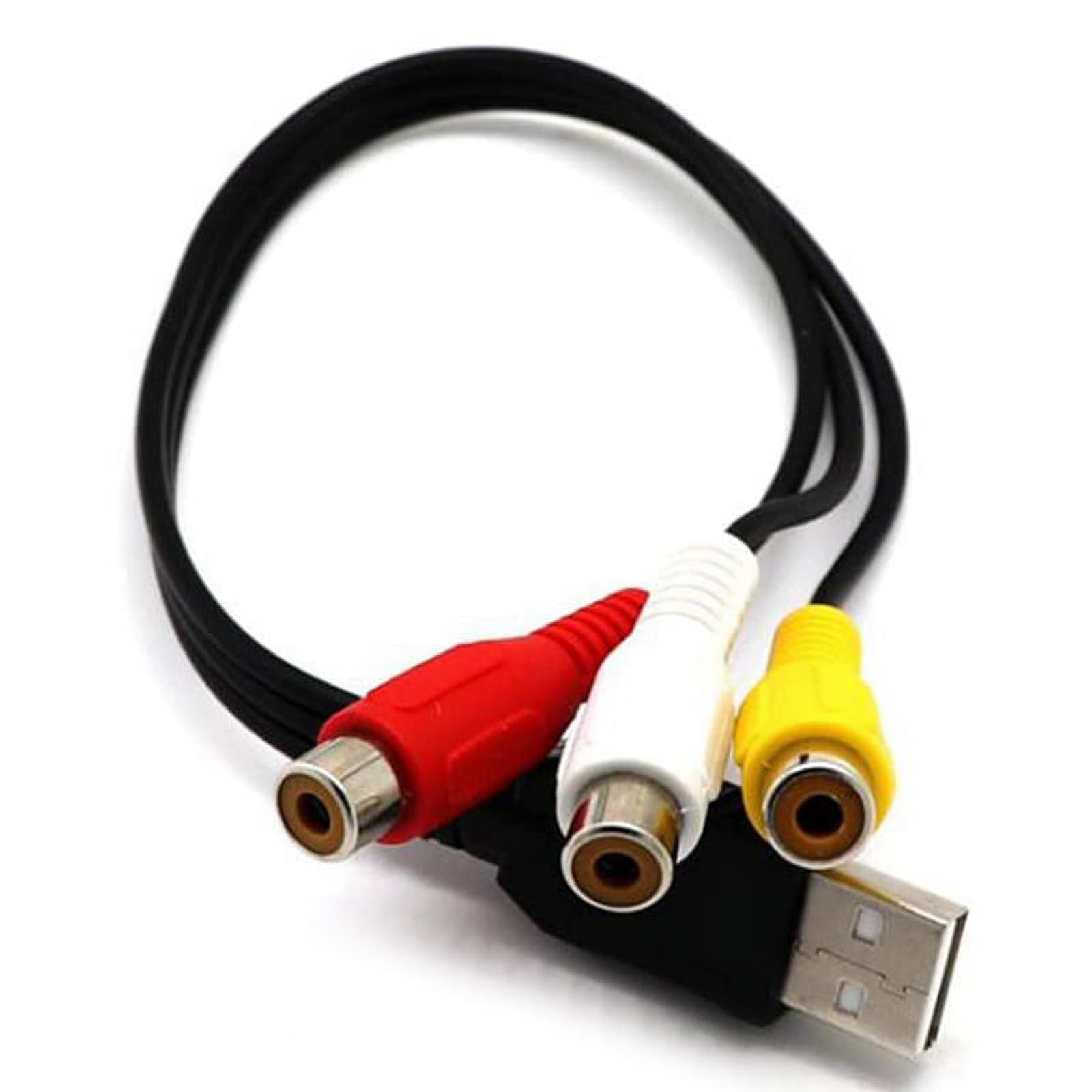 USB to RCA Cable,3 RCA to USB Cable,AV to USB, USB 2.0 Female to 3 RCA Male  Video A/V Camcorder Adapter Cable for TV/Mac/PC 5feet/1.5M