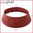 thumbnail image 7 of 42-Inch Water Hyacinth Christmas Tree Collar, Woven Tree Base Cover with Cord Cut Out, Red, 7 of 7