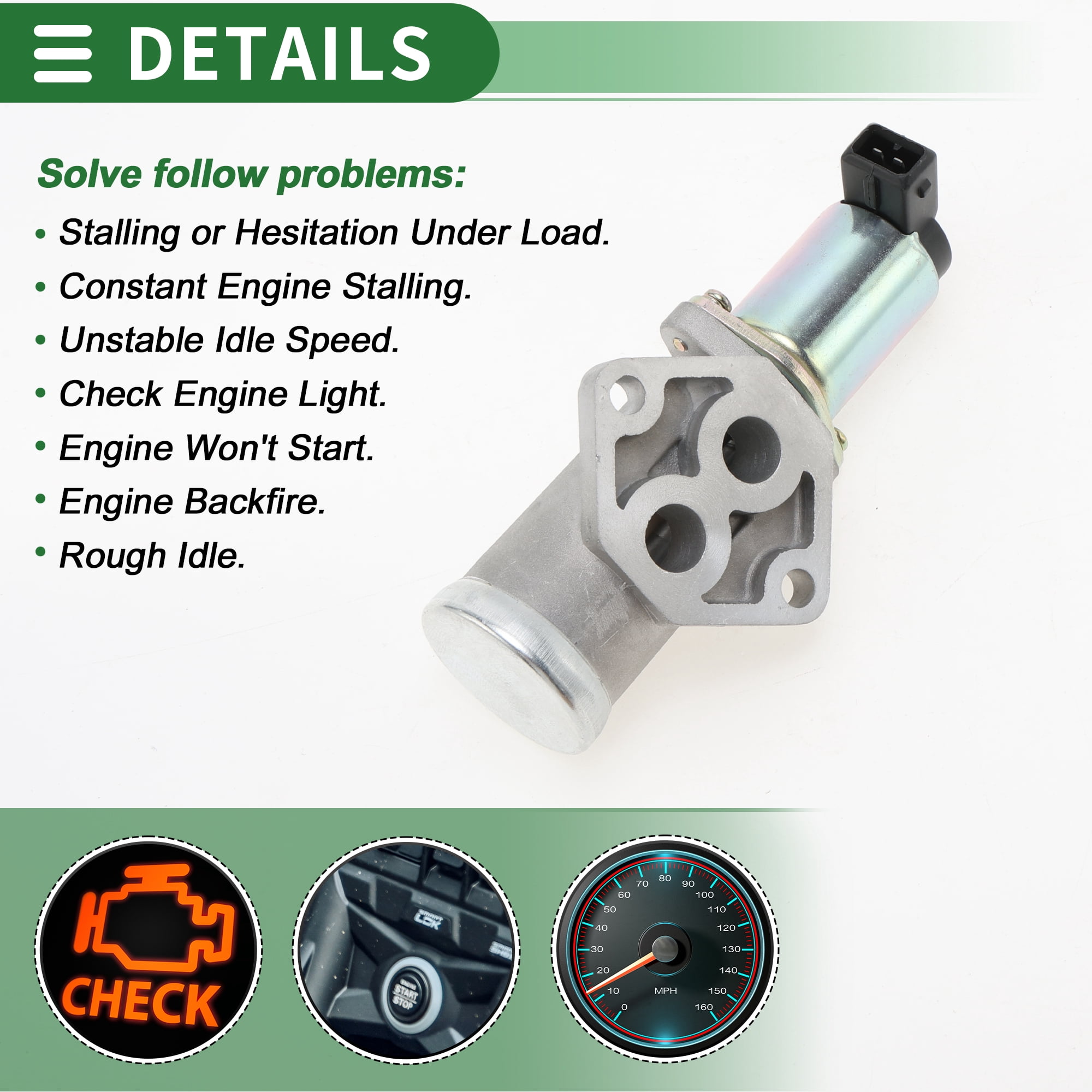 Unique Bargains Car Idle Air Control Valve for Renault Laguna 1996-2001 Replace No.7700744614 IACV Idle Motor Idle Air Control Valve for Stable Engine Operation