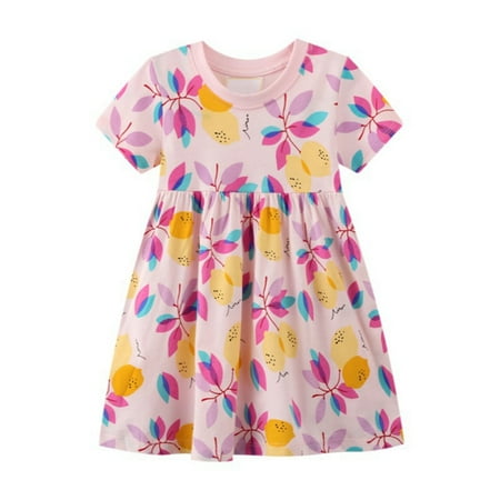 

Bullpiano Toddler Girls Summer Casual Dresses Kids Cute Princess Tutu Dress 2-7T