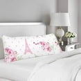 thumbnail image 2 of ABPHOTO Cute Paris Eiffel Tower Pink White Tones Body Pillow Covers Case Protector 20x60 inch, 2 of 2