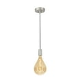 thumbnail image 2 of Aspen Creative 79008-11, One-Light Hanging Socket Pendant Fixture in Satin Nickel Finish with A160 Vintage Edison Decorative LED Amber Light Bulb, 2 of 2