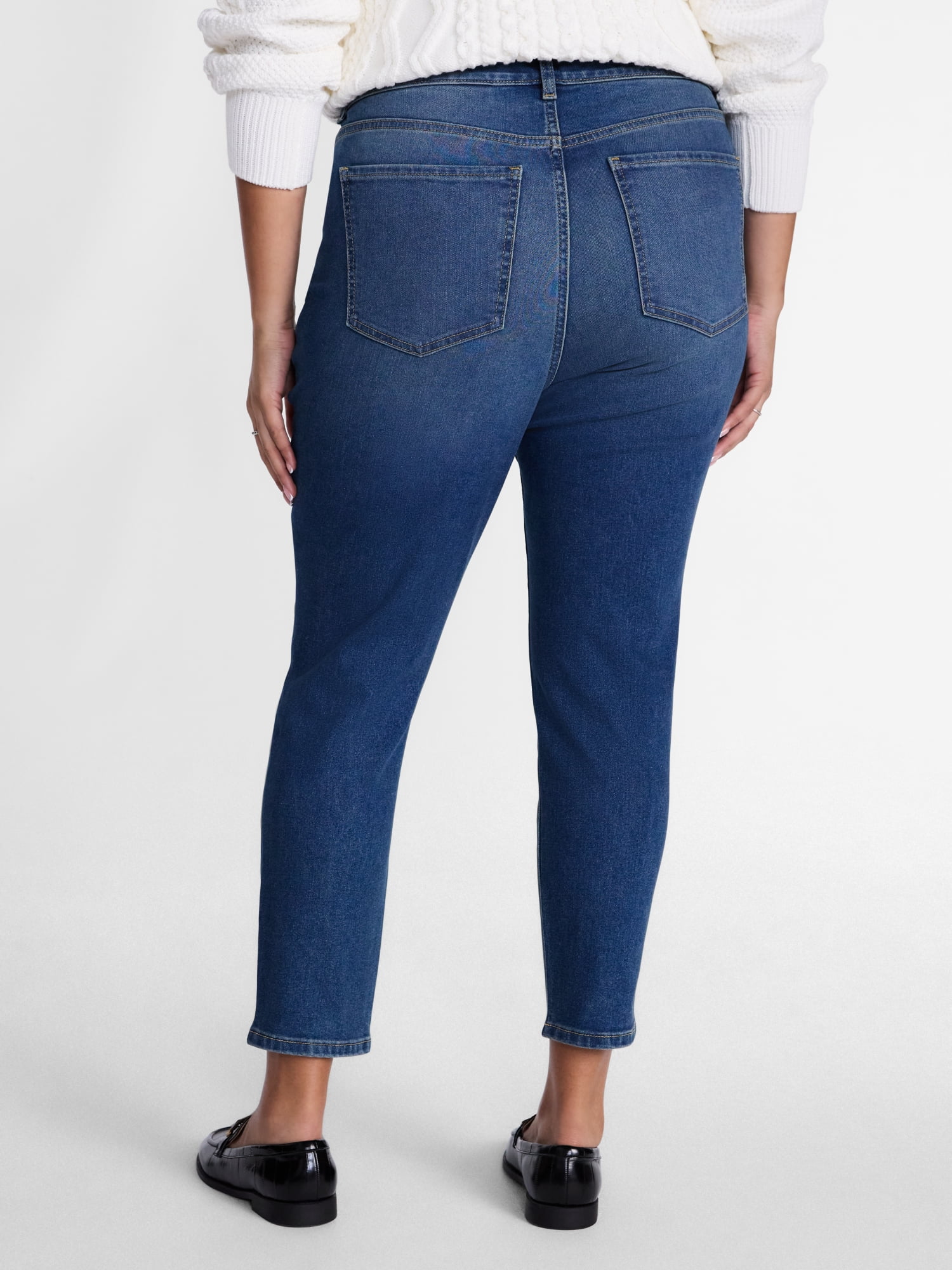 Terra & Sky Women's Plus Signature High Rise Skinny Jeans, 30" Inseam, Sizes 16W-26W