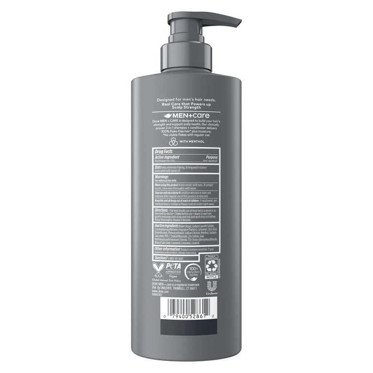 Dove Men+Care 2-in-1 Shampoo + Conditioner to Moisturize Hair