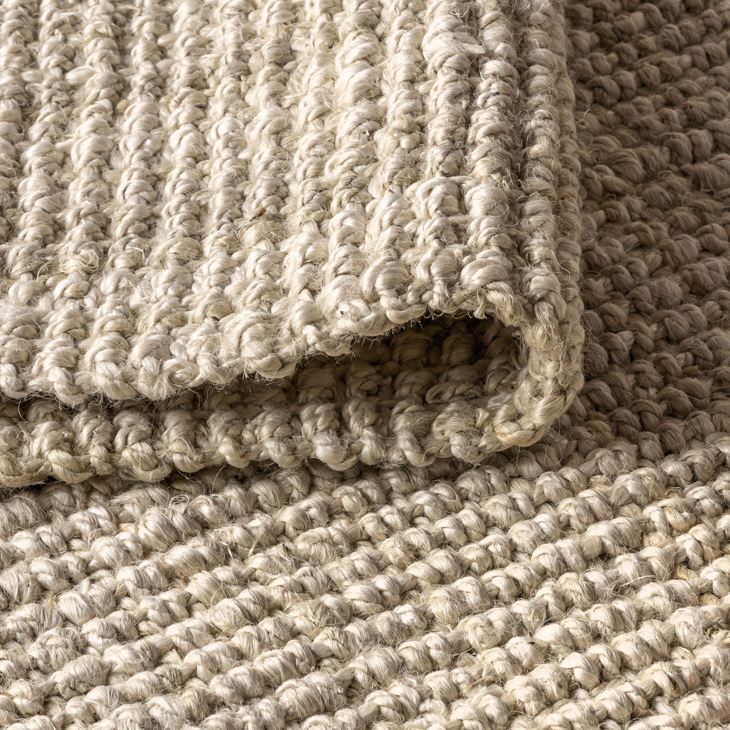 JONATHAN Y NATURAL FIBER 8 x 10 Area Rug, Hiro Hand Woven Chunky Jute - Ivory, NFR103A-8