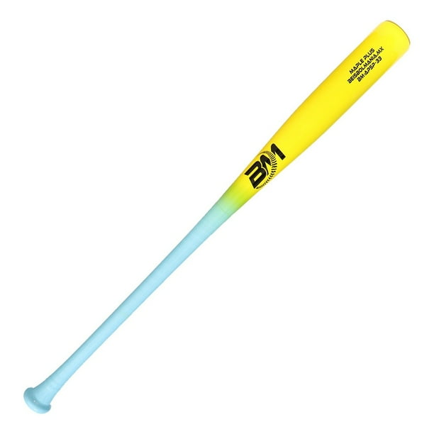 Beisbolmania Bat Beisbol Maple AP5 Mango Reforzado 33.5 Azul con Amarillo