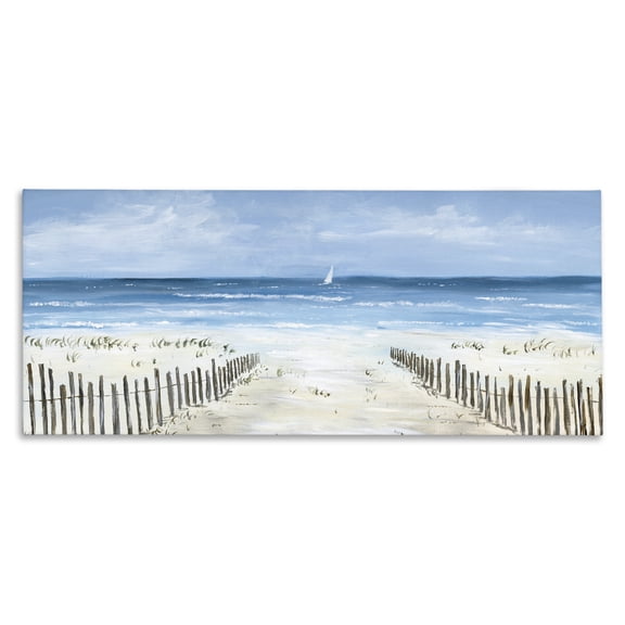 Stupell Industries Single Sailboat & Beach Fence Canvas Wall Art, design by Georgie Harrison, 20 x 48