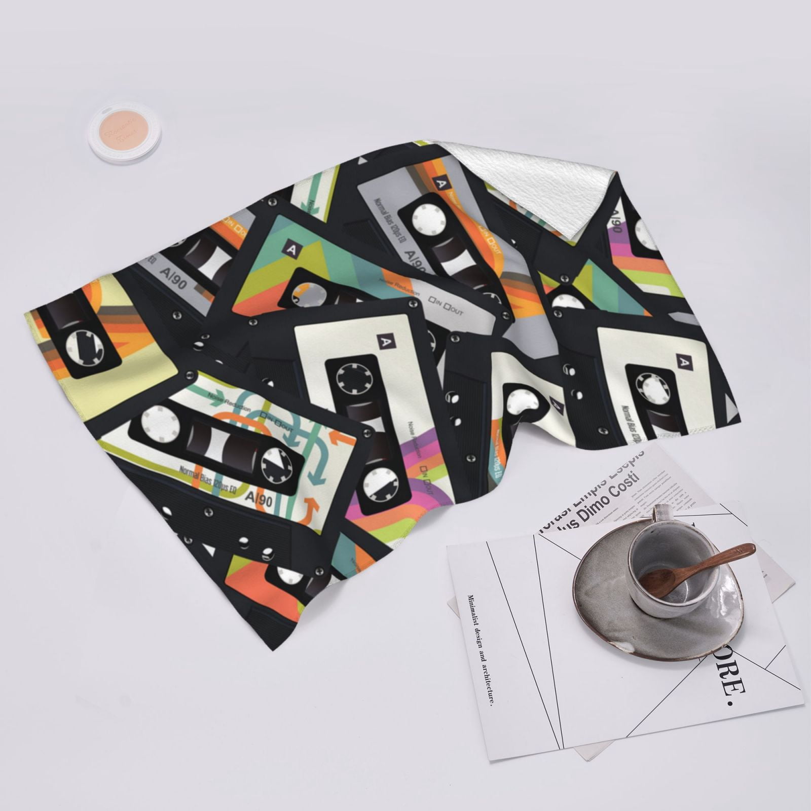 Retro Vintage Cassette Tape 27.5" x 16" Ultra Soft Hand Towel, Face Wash Cloth for Bathroom, Gym, Travel, Pool