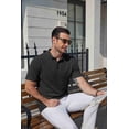 thumbnail image 4 of COOFANDY Mens Knit Polo Shirts Short Sleeve Casual Textured Polo Shirt Summer Vintage Collared Golf T-Shir, 4 of 6