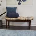 thumbnail image 3 of DecMode Wood Handmade Woven Bench, Brown, 3 of 8