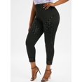 thumbnail image 1 of Pantalones Recortados Encaje Cintura Alta Rosegal  Pantalones de talla grande, 1 of 5