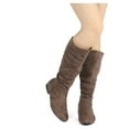 thumbnail image 6 of BURUDANI Womens Wide Calf Faux Fur Slouchy Low Heel Side Zip Knee High Boots Wide/Calf/Taupe Size 12, 6 of 6