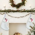 thumbnail image 5 of christmas decorations Christmas decorations: Children's knitted white embroidered Christmas socks, Christmas decorations, 5 of 5