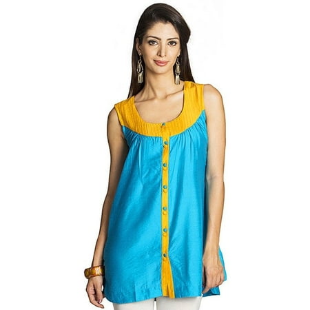 - MOHR Women's Sleeveless Tunic Shirt with Pintuck Yoke