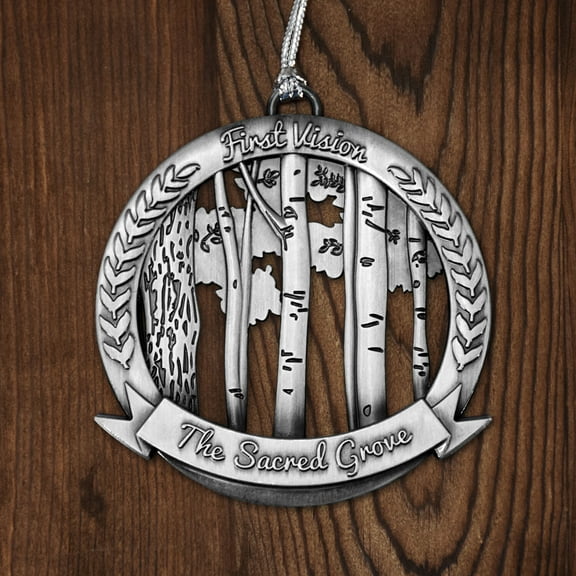 First Vision Sacred Grove Temple Antique Silver Zinc Alloy Ornament by Ringmasters