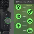 thumbnail image 4 of Micrófono Karaoke Bluetooth Singing Machine con Altavoz, Luces LED y 22 Efectos de Voz, Portátil para Adultos y Niños, Color Negro, 4 of 5