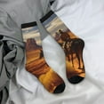 thumbnail image 5 of KLL Western Desert Cowboy Cloud Print Cool Socks Men's Women's Crew Socks Funny Crazy Novelty Stockings, 5 of 6