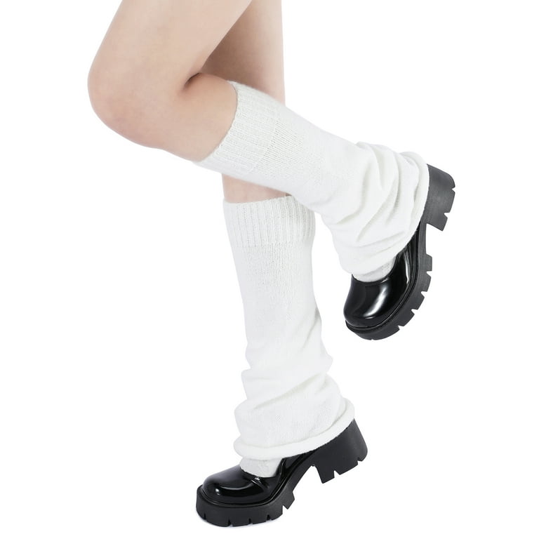 Zando Orange Leg Warmers for Girls Women Ribbed Leg Socks Velma Costume  Adult Legwarmers 80s Accessories 